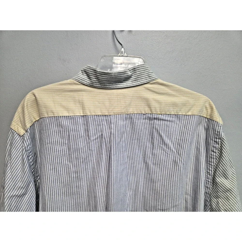 Polo‎ Ralph Lauren Oxford Shirt Mens XXL Striped Colorblock Pastel Flesh Pony